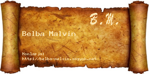 Belba Malvin névjegykártya